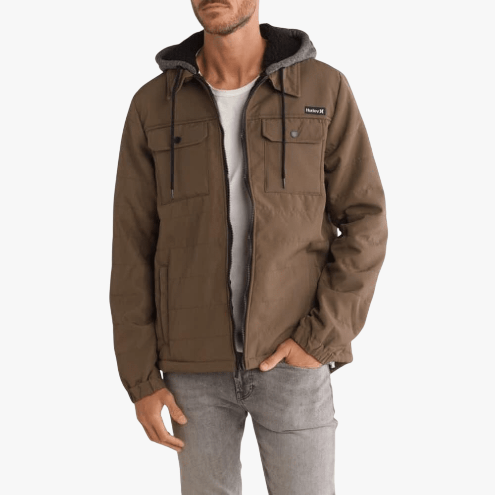 Ostro Sherpa Lined Quilted Jacket With Hood