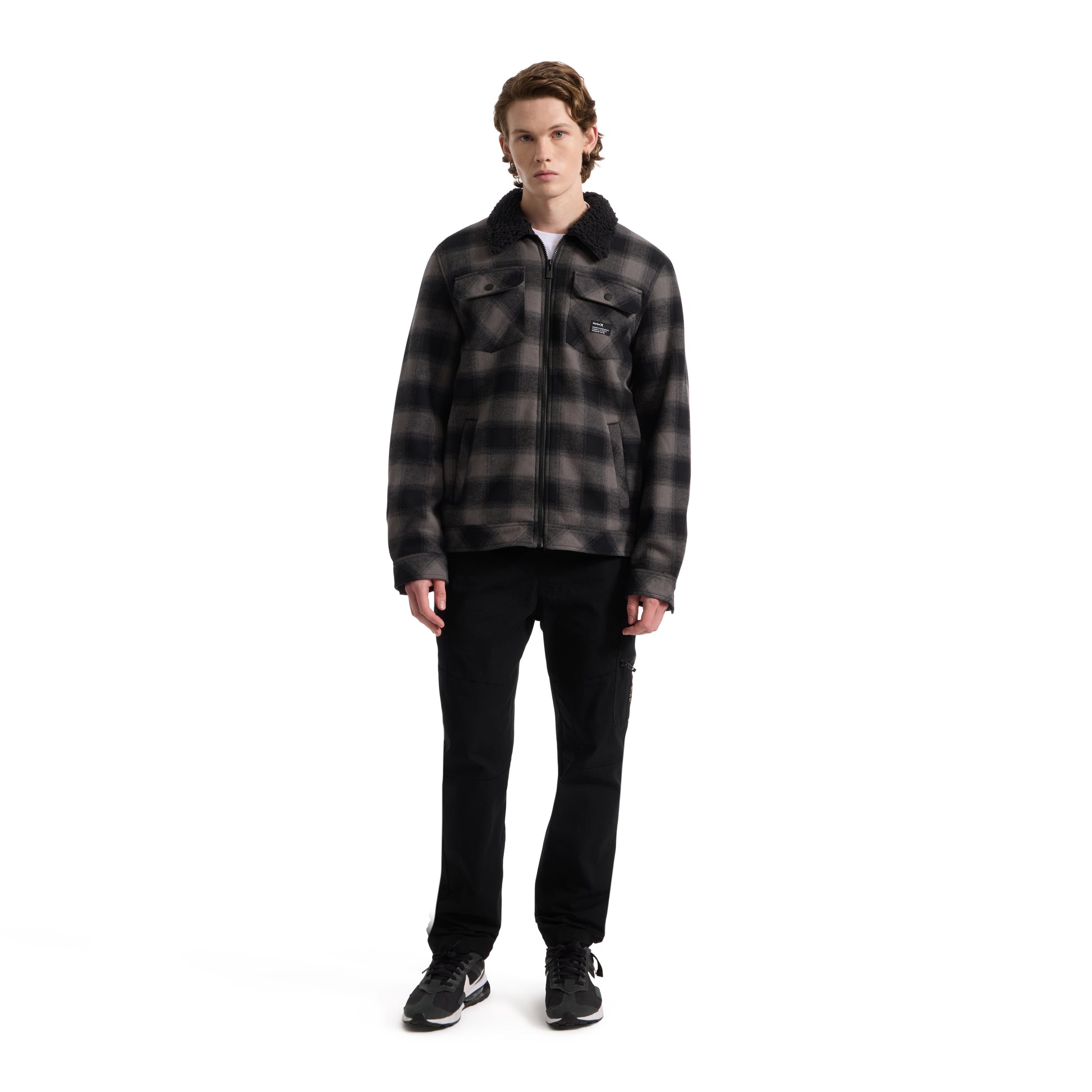 Jimmy Sherpa Lined Trucker Flannel Jacket