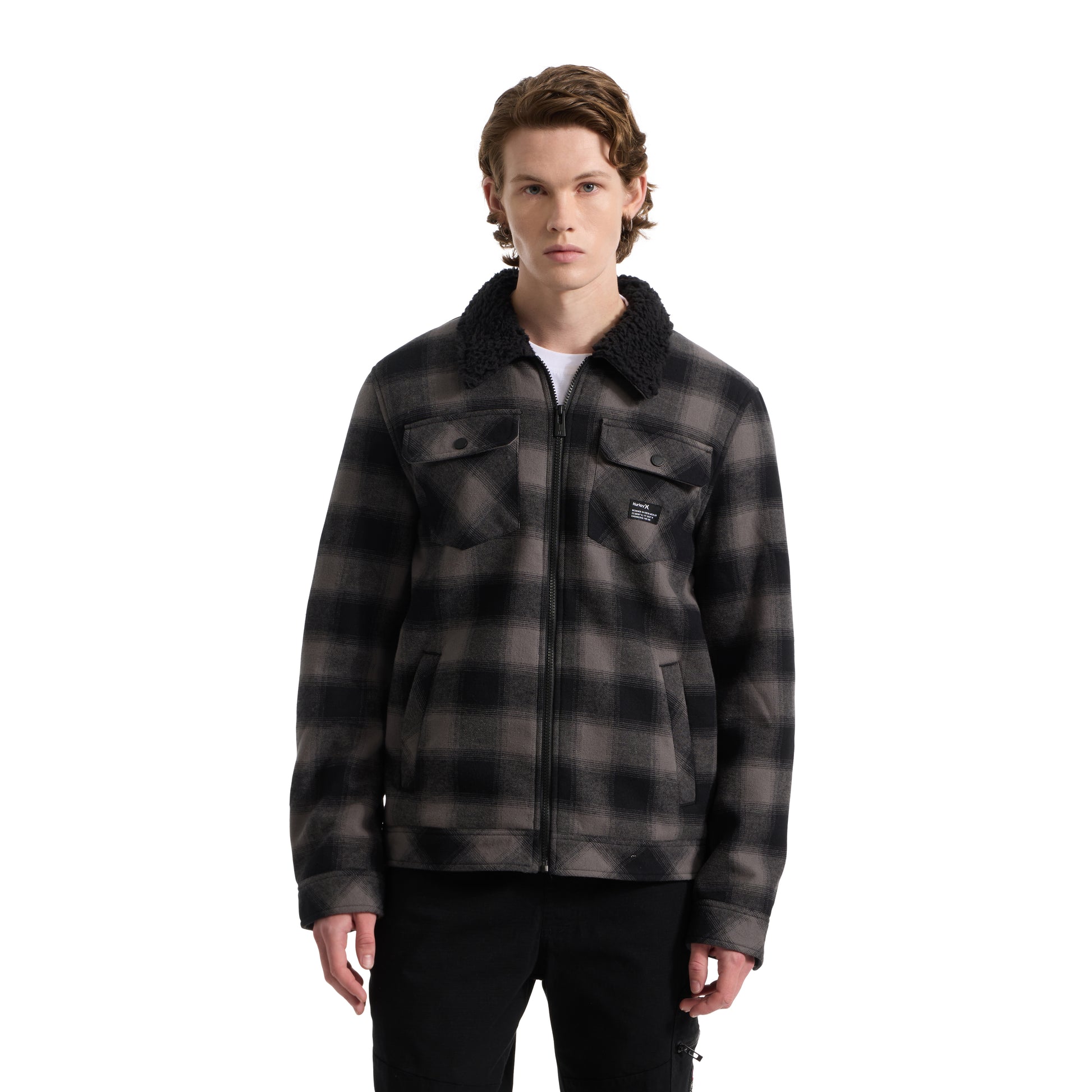 Jimmy Sherpa Lined Trucker Flannel Jacket (1)