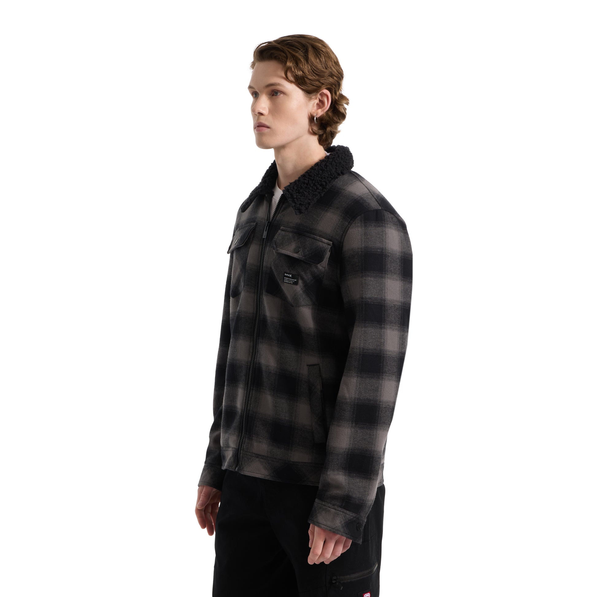 Jimmy Sherpa Lined Trucker Flannel Jacket (2)