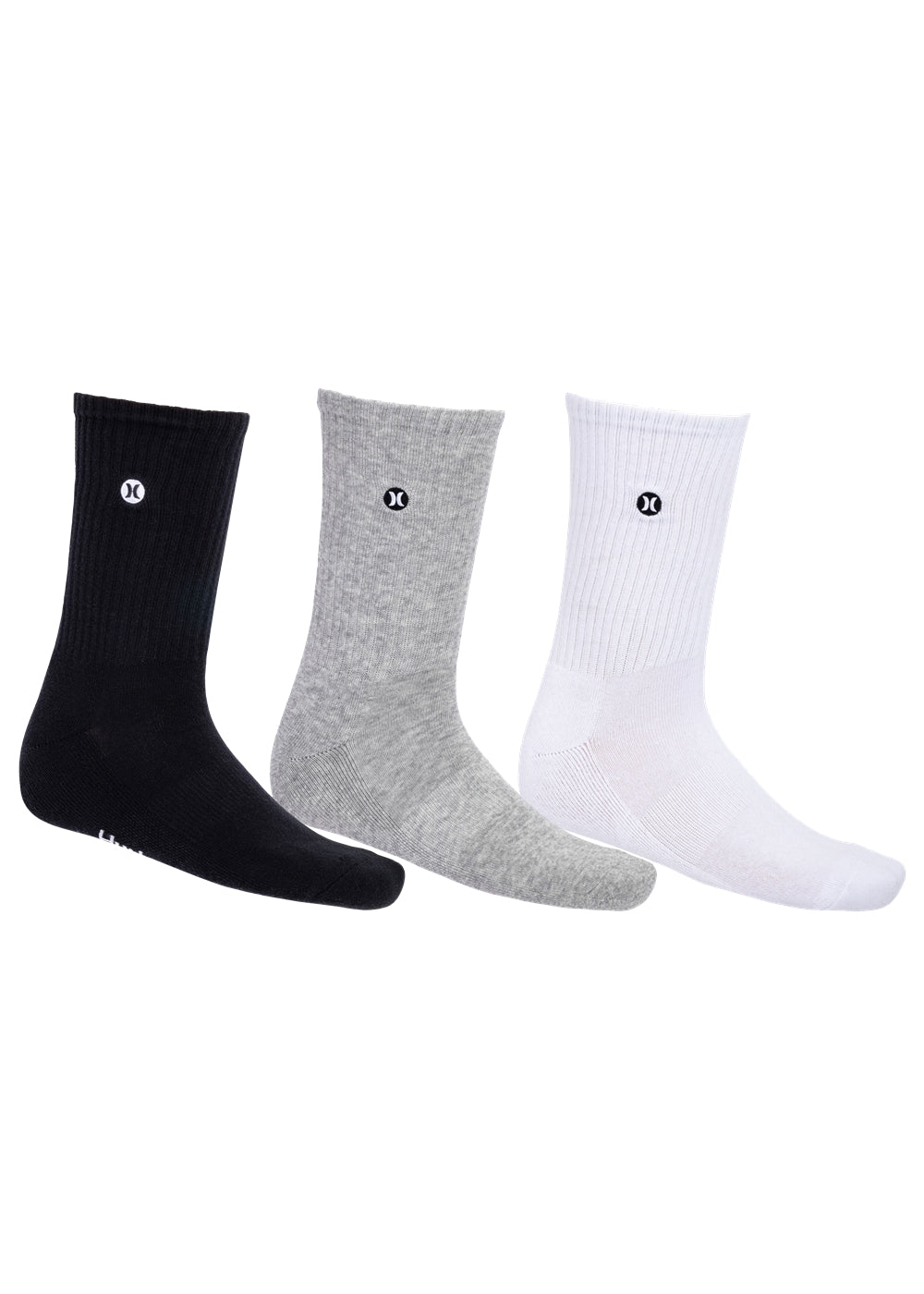 Hurley 3 pack crew sock in white